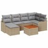 vidaXL Conjunto de sof&aacute;s de jard&iacute;n 7 uds. Beige y Gris Claro