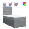 vidaXL Cama box spring con colch&oacute;n tela gris claro 80x200 cm