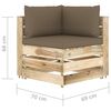 vidaXL Muebles de jard&iacute;n 6 piezas con cojines madera impregnada verde