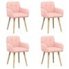 vidaXL Sillas de comedor 4 uds. Boucl&eacute; Rosa 59 x 57 x 85 cm