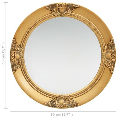 vidaXL Espejo de pared estilo barroco dorado 50 cm
