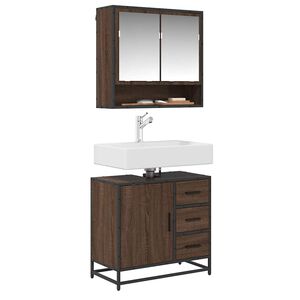 vidaXL Mueble de lavabo madera de ingenier&iacute;a roble marr&oacute;n 65x33x60 cm