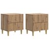 vidaXL Armario de Noche 2 pcs Roble Artesanal 43 x 34,5 x 48 cm