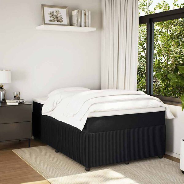vidaXL Cama box spring con colch&oacute;n terciopelo negro 120x200 cm