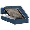 vidaXL Cama de almacenamiento LED con colch&oacute;n Azul 90 x 200 cm Tela