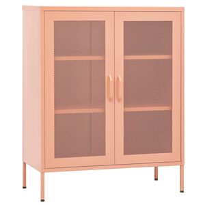 vidaXL Armario de almacenamiento acero rosa 80x35x101,5 cm