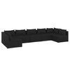 vidaXL Set de muebles de jard&iacute;n 7 pzas y cojines rat&aacute;n sint&eacute;tico negro