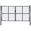 vidaXL Puerta de jard&iacute;n de malla acero galvanizado 300 x 175 cm gris