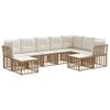 vidaXL Conjunto de sof&aacute;s de exterior 9 plaza Natural y Crema