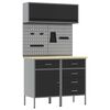 vidaXL Conjunto de armarios de trabajo con caj&oacute;n Manual 5 pcs Negro