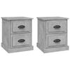 vidaXL Mesitas de noche 2 uds madera contrachapada gris 39x39x47,5 cm