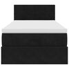 vidaXL Cama otomana con colchón y luces LED terciopelo negro 80x200cm