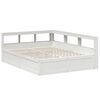 vidaXL Cama con estanter&iacute;a sin colch&oacute;n madera maciza blanca 150x200 cm