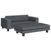vidaXL Cama de perros con extensi&oacute;n terciopelo gris oscuro 100x50x30cm