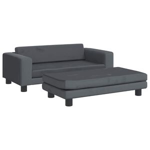 vidaXL Cama de perros con extensi&oacute;n terciopelo gris oscuro 100x50x30cm