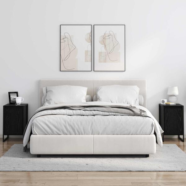 vidaXL Mesa de Noche Roble Negro 39,5 x 30 x 50 cm