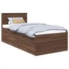 vidaXL Estructura de cama con cabecera Roble Marr&oacute;n 90 x 190 cm