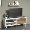 Homemania Mueble para TV Party blanco y nogal 120x29,7x48,6 cm