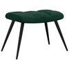 vidaXL Sill&oacute;n de relax con taburete terciopelo verde oscuro