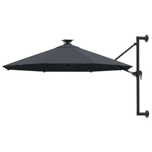 vidaXL Sombrilla de jard&iacute;n de pared con luces LED antracita 300 cm