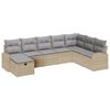 vidaXL Conjunto de sof&aacute; de jard&iacute;n 8 uds. Beige rat&aacute;n sint&eacute;tico