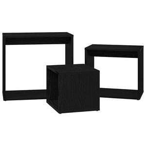 vidaXL Mesa Nido 3 uds. Roble Negro 55 x 30 x 50 cm