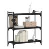 vidaXL Librer&iacute;a de 3 estantes madera de ingenier&iacute;a negro 80x30x86 cm