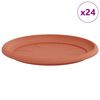 vidaXL Bandeja Redonda para Flores 24 pcs Rojo Ladrillo &Oslash; 14 x 2 cm