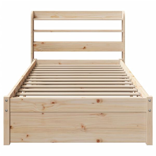 vidaXL Estructura de cama con cabecero madera maciza pino 90x190 cm