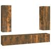 vidaXL Set de muebles de TV 5 pzas madera contrachapada roble ahumado