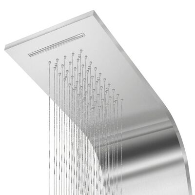 vidaXL Sistema de panel de ducha acero inoxidable curvo