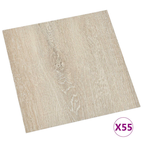 vidaXL Tableros de Suelo 55 pcs Beige 5,11 m&sup2; PVC