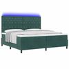 vidaXL Cama Box Spring LED Verde oscuro 200 x 200 cm Terciopelo