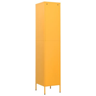 vidaXL Armario taquilla de acero amarillo mostaza 35x46x180 cm