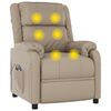 vidaXL Sillón de masaje elevable cuero sintético color capuchino