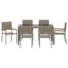 vidaXL Conjunto de Comedor de Jardín 7 pcs Gris ratán sintético