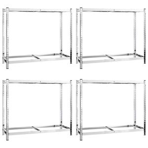 vidaXL Estanter&iacute;as de neum&aacute;ticos 2 niveles 4 uds acero 110x40x110 cm