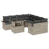 vidaXL Conjunto de sof&aacute; de jard&iacute;n 9 uds. Gris Claro