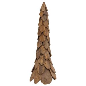 vidaXL Árbol de Navidad Marrón 110 cm Madera de teca maciza