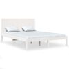 vidaXL Estructura de cama de madera maciza blanca 135x190 cm