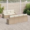 vidaXL Conjunto de sof&aacute;s de jard&iacute;n 8 pcs Beige rat&aacute;n sint&eacute;tico