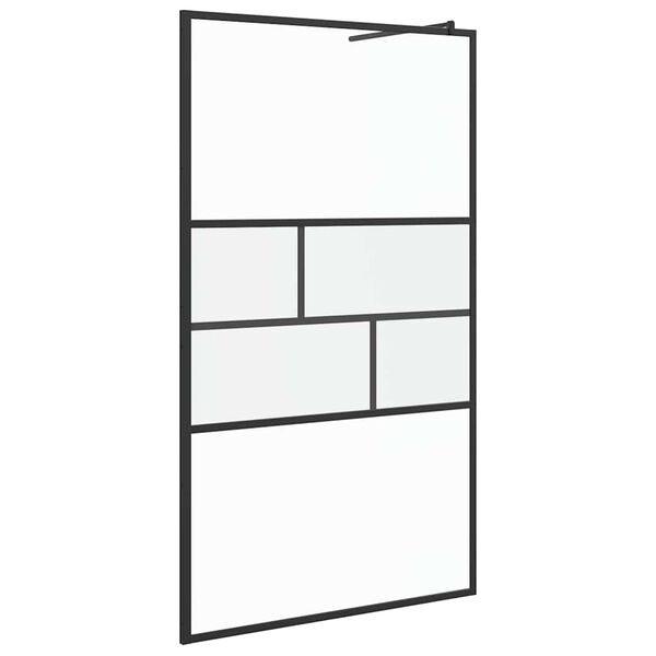 vidaXL Pared de Ducha Walk-in Negro 80 x 195 x 0.5 cm