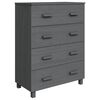 vidaXL Aparador HAMAR madera maciza de pino gris oscuro 79x40x103,5 cm