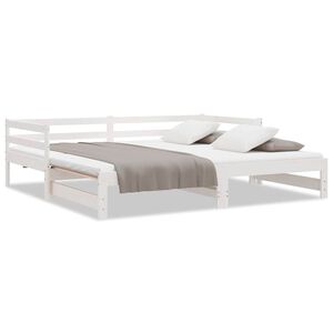 vidaXL Sof&aacute; cama extra&iacute;ble sin colch&oacute;n blanco 2x(90x200) cm