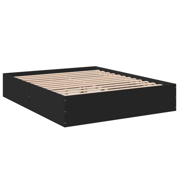 vidaXL Estructura de cama madera de ingenier&iacute;a negra 150x200 cm
