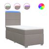 vidaXL Cama box spring con colch&oacute;n tela gris taupe 90x190 cm