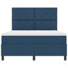 vidaXL Cama tipo Box Spring con colch&oacute;n Azul 160 x 200 cm tela