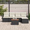 vidaXL Conjunto de sof&aacute;s de jard&iacute;n 6 pcs Negro y crema rat&aacute;n sint&eacute;tico