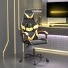 vidaXL Silla gaming cuero sint&eacute;tico negro y dorado