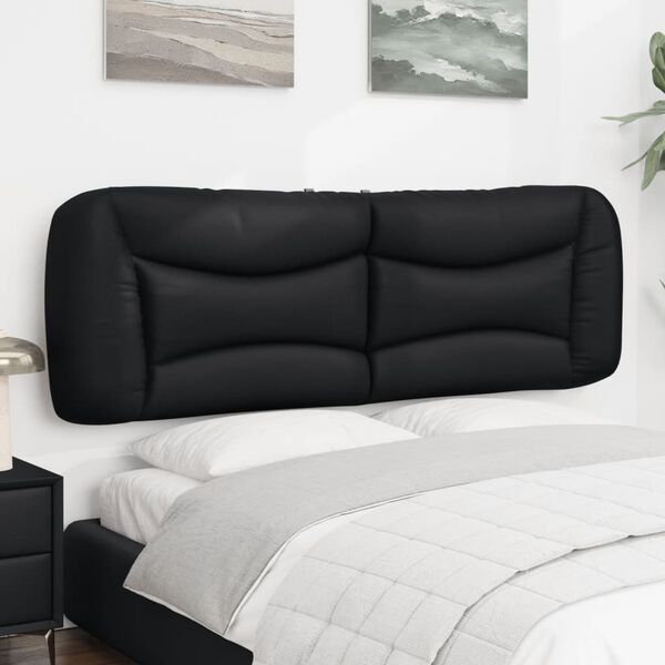 vidaXL Cabecero de cama acolchado Hvar cuero sint&eacute;tico negro 160 cm